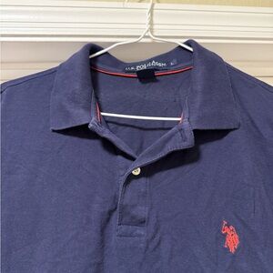 U.S. Polo Assn. Men's Dark Blue Polo with Red Logo